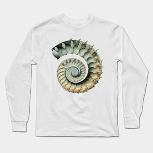 Fibonacci Sequence: Fibonacci Shell Art (on a Light Knocked Out Background) Long Sleeve T-Shirt